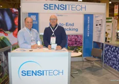 Sensitech's John Snoke and Stuart Griffiths showed the cold chain monitoring devices.